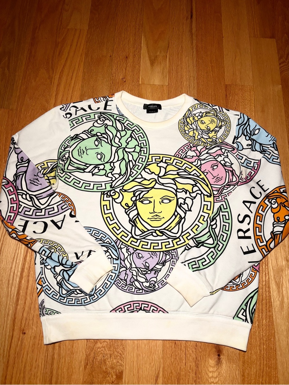 Versace Multicolor Medusa Logo Runway Crewneck Sweatshirt 🔥🔥